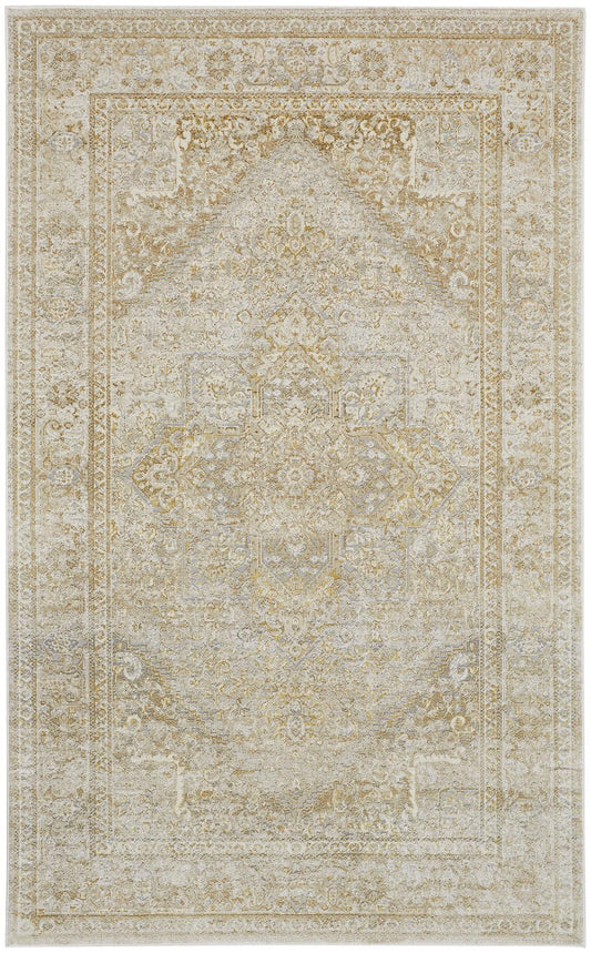 Aura Modern/Classic/Persian Ivory/Gold Accent Rug