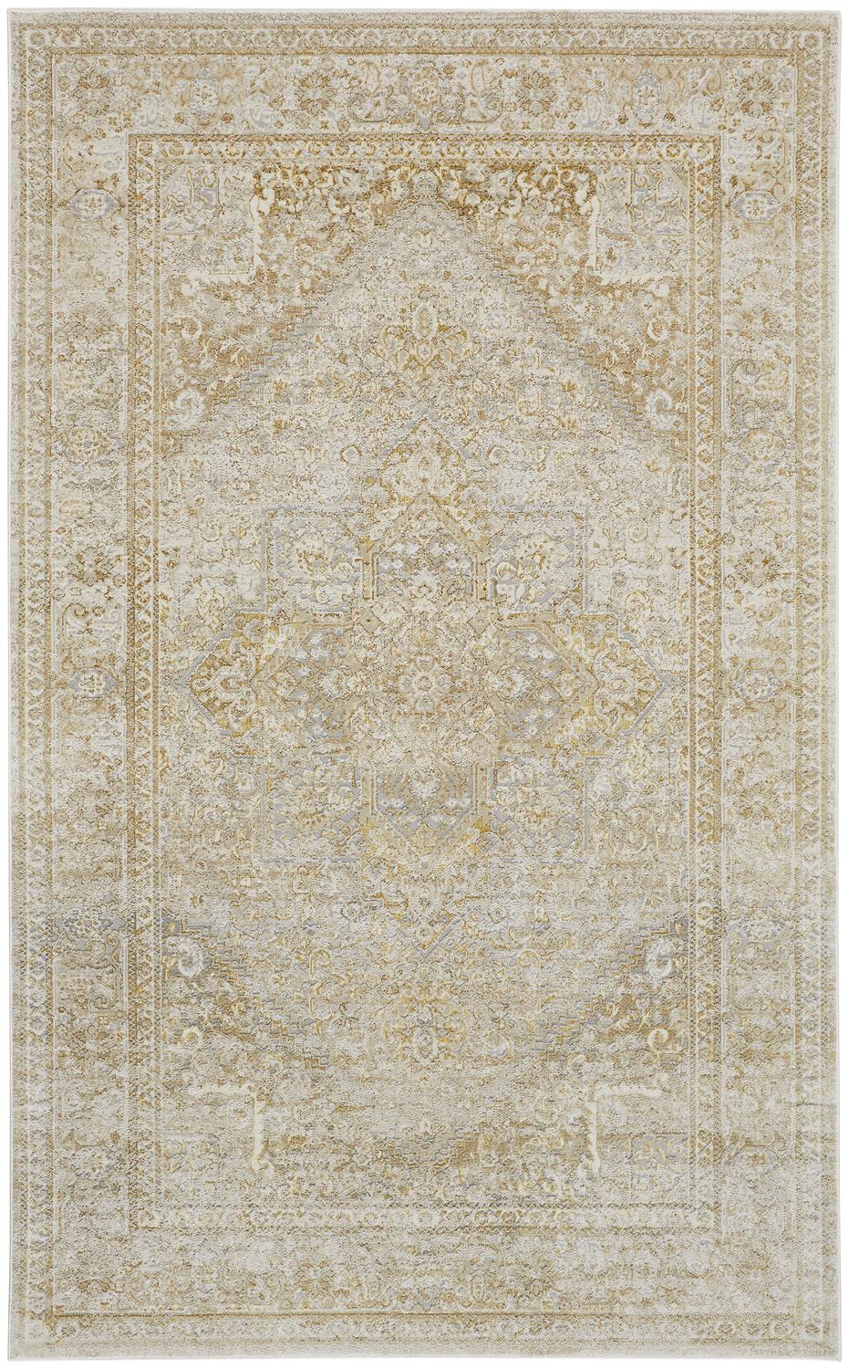 Aura Modern/Classic/Persian Ivory/Gold Area Rug