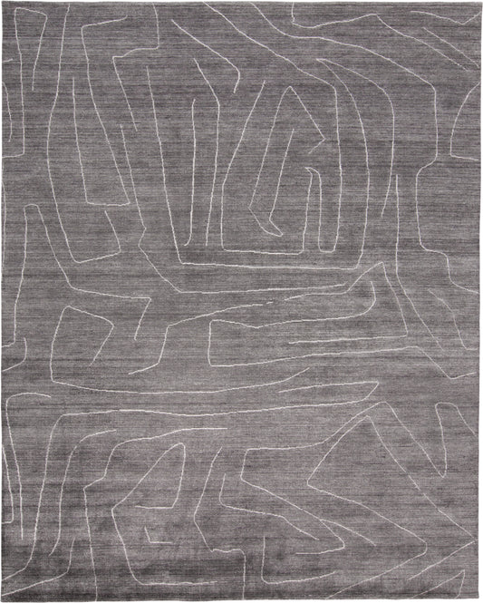 Lennox Modern/Casual Abstract Gray/Ivory - Feizy Rug