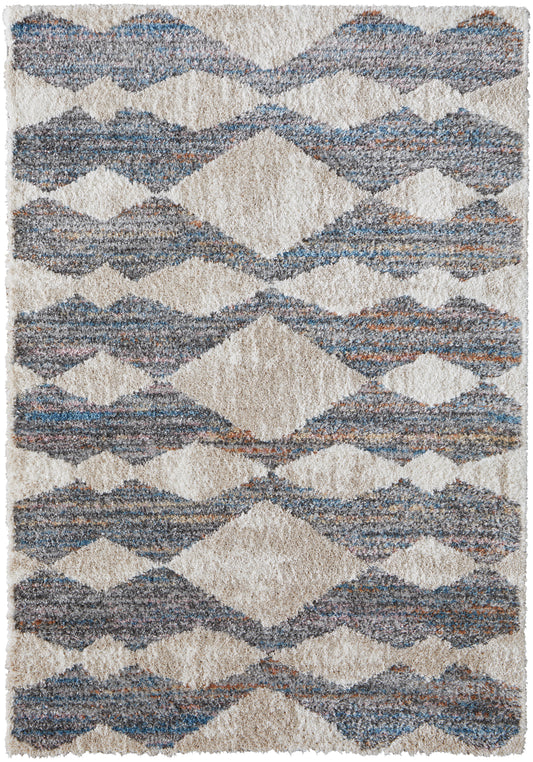 Mynka Transitional/Bohemian & Eclectic/Casual Tan/Ivory/Blue Area Rug