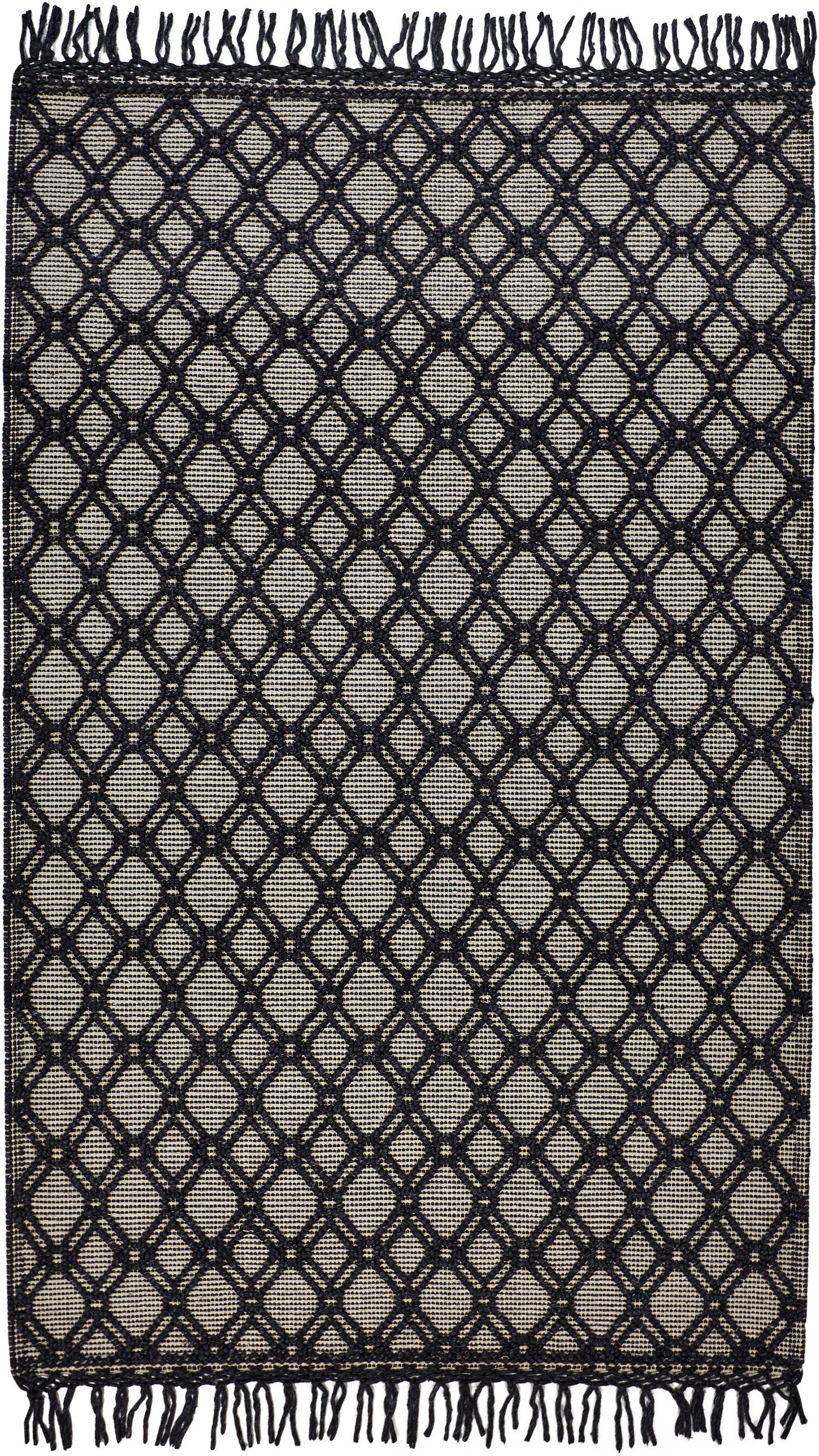 Phoenix Transitional/Farmhouse/Scandinavian Diamond/Trellis & Lattice Black/Ivory - Feizy Rug