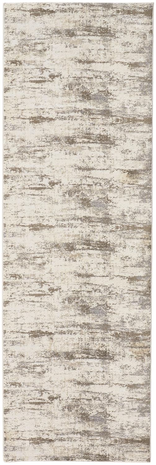 Parker Transitional/Casual Abstract Ivory/Brown - Feizy Rug