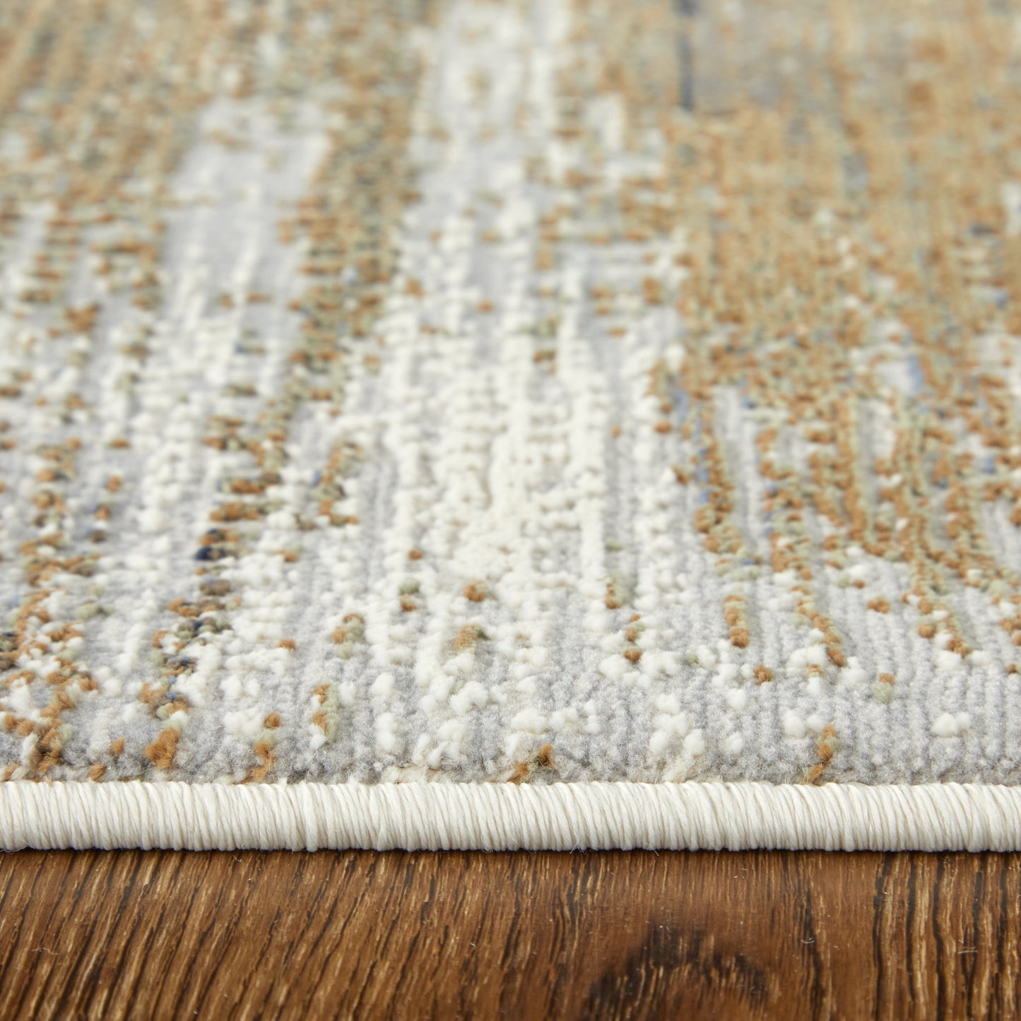 Mandana Modern/Bohemian & Eclectic/Industrial Abstract/Watercolor Brown/Ivory - Feizy Rug