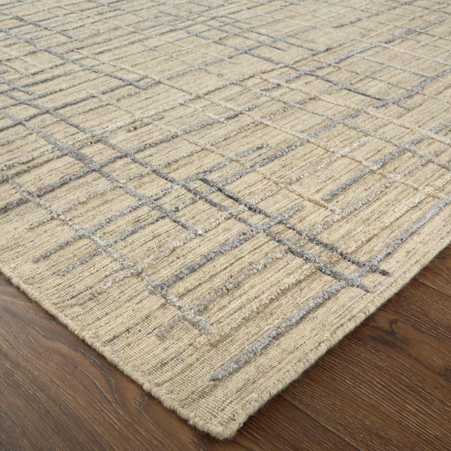 Kirkwood Transitional/Industrial/Casual Tan/Silver Area Rug