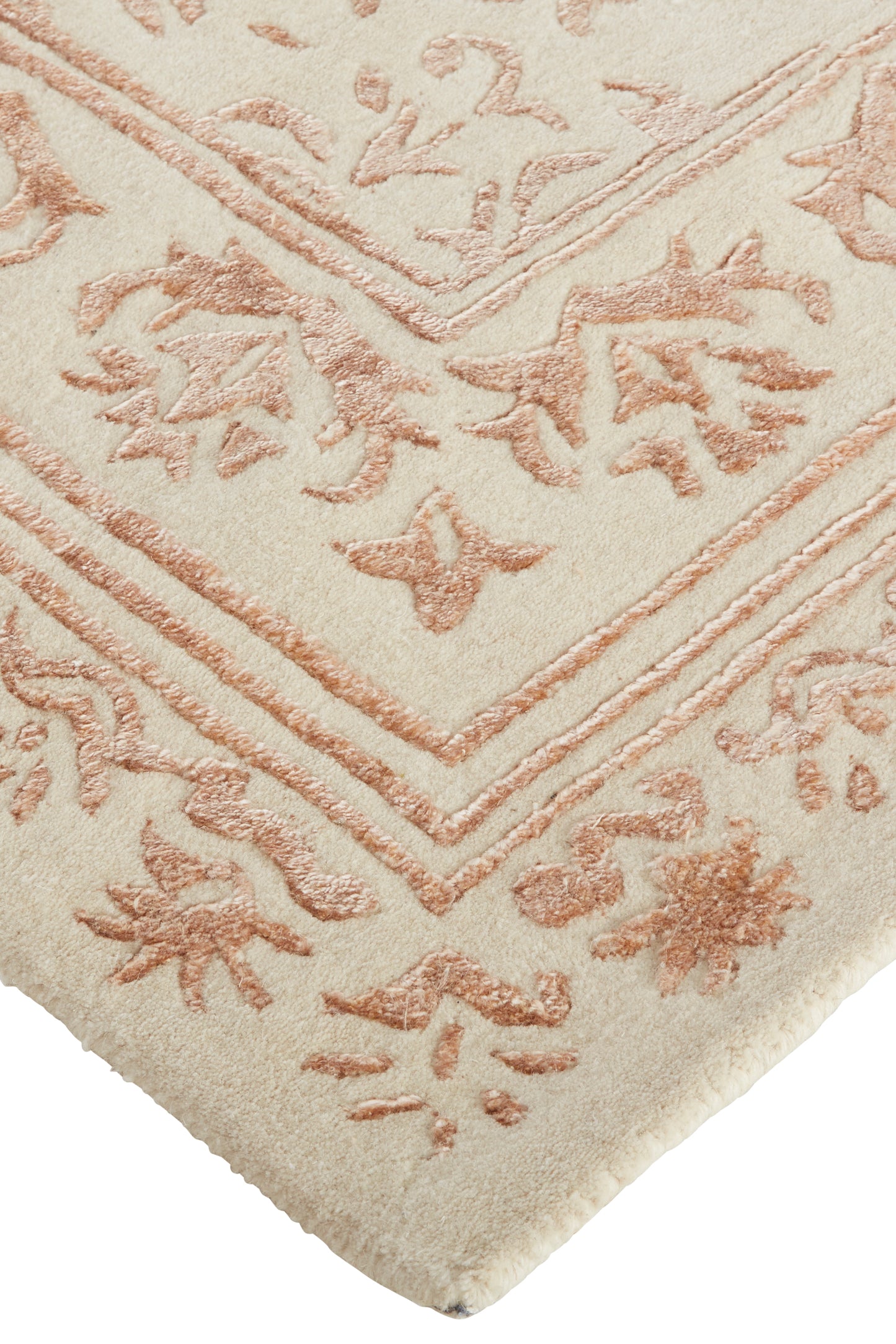 Bella Transitional/Bohemian & Eclectic/Casual Oriental/Bordered/Floral & Botanical Ivory/Tan/Pink - Feizy Rug