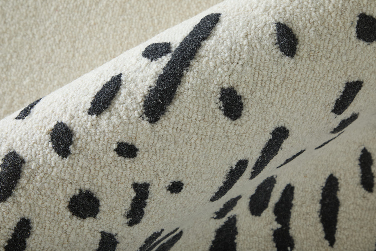 Winston Modern Abstract Ivory/Black - Feizy Rug