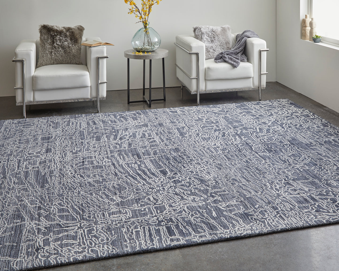 Whitton Modern/Industrial Black/Gray/Ivory Accent Rug