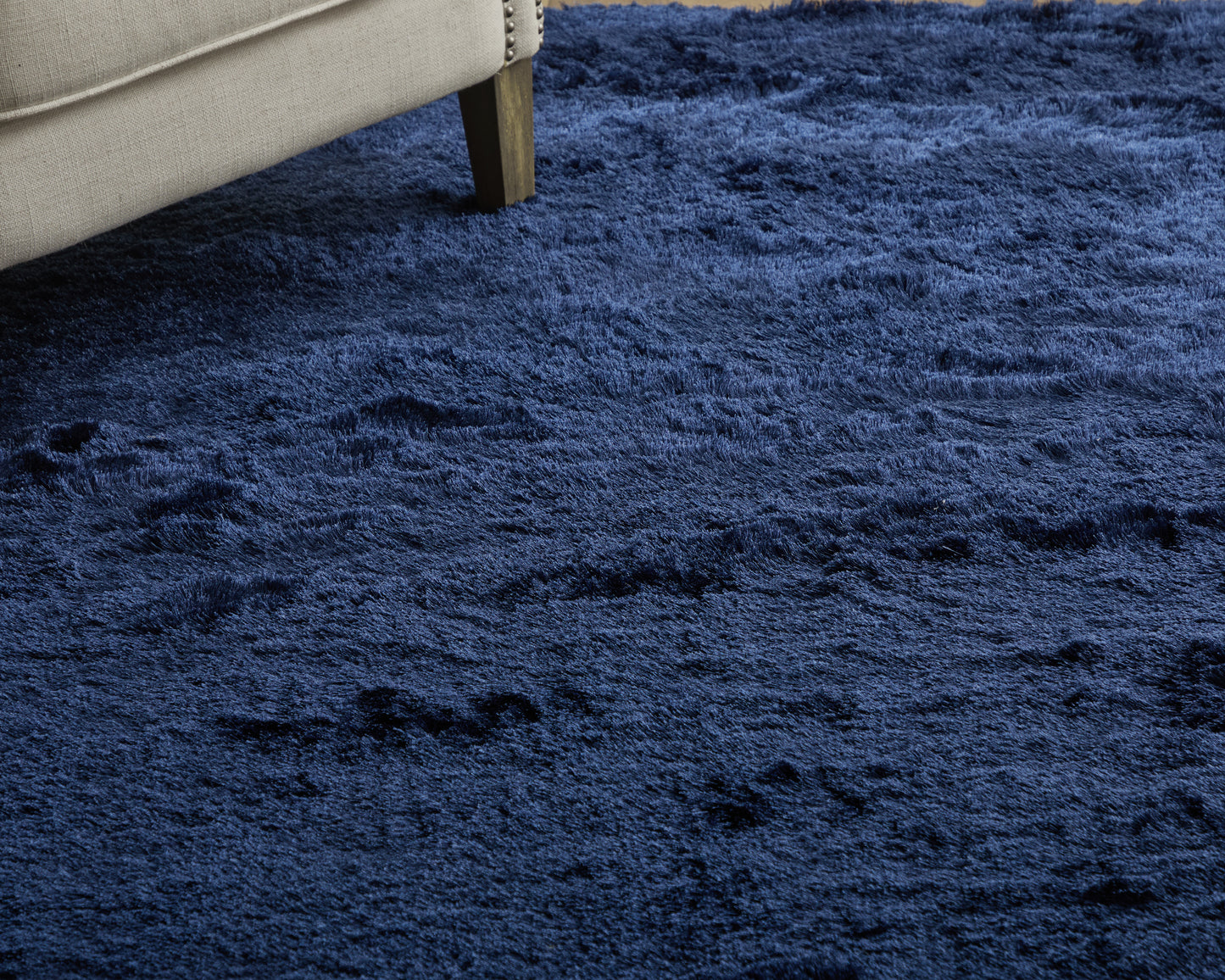 Indochine Modern/Luxury & Glam/Casual Solid Blue/Black - Feizy Rug