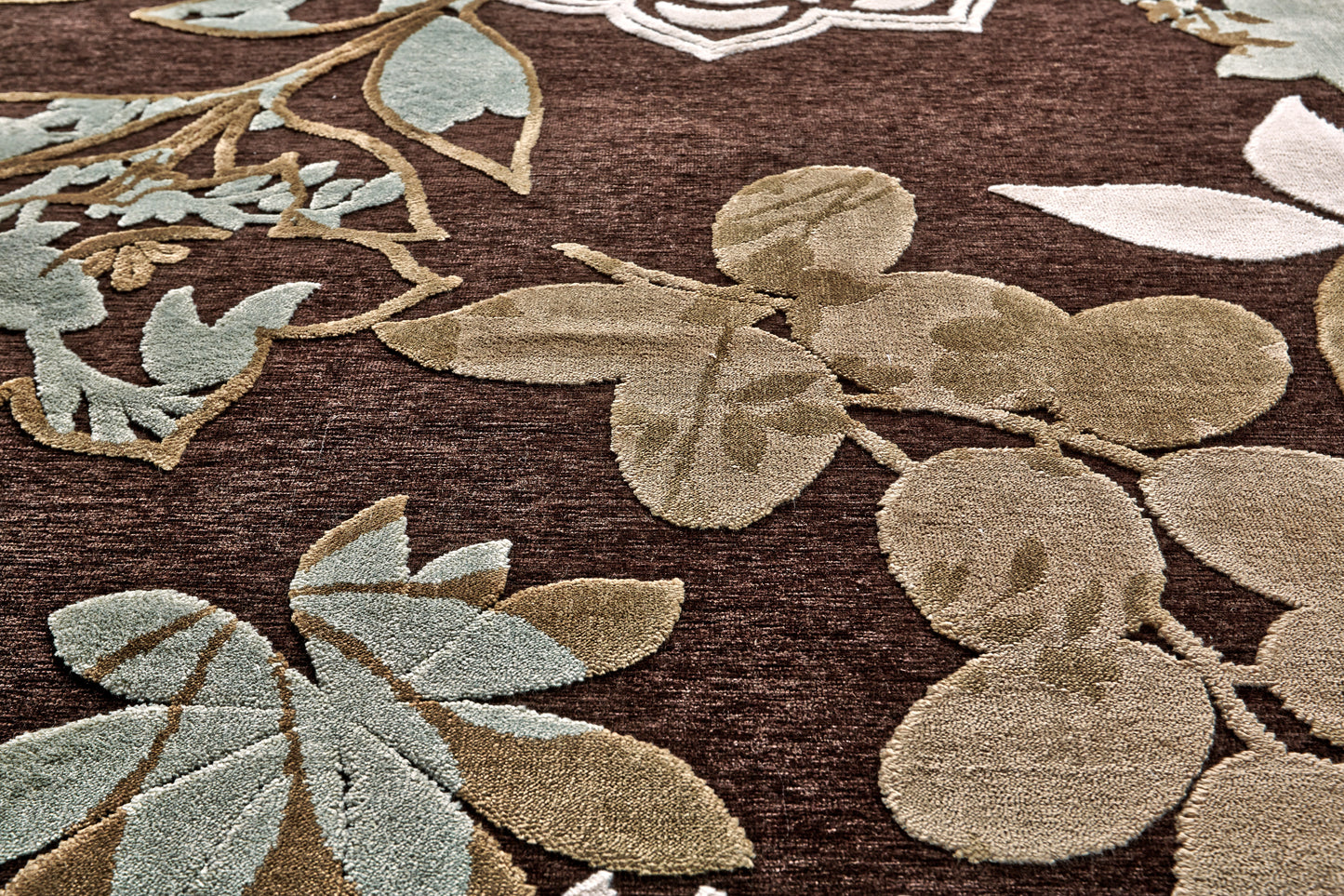 Saphir Mah Modern/Casual/Cottage Floral & Botanical/Paisley Brown/Green/Ivory - Feizy Rug