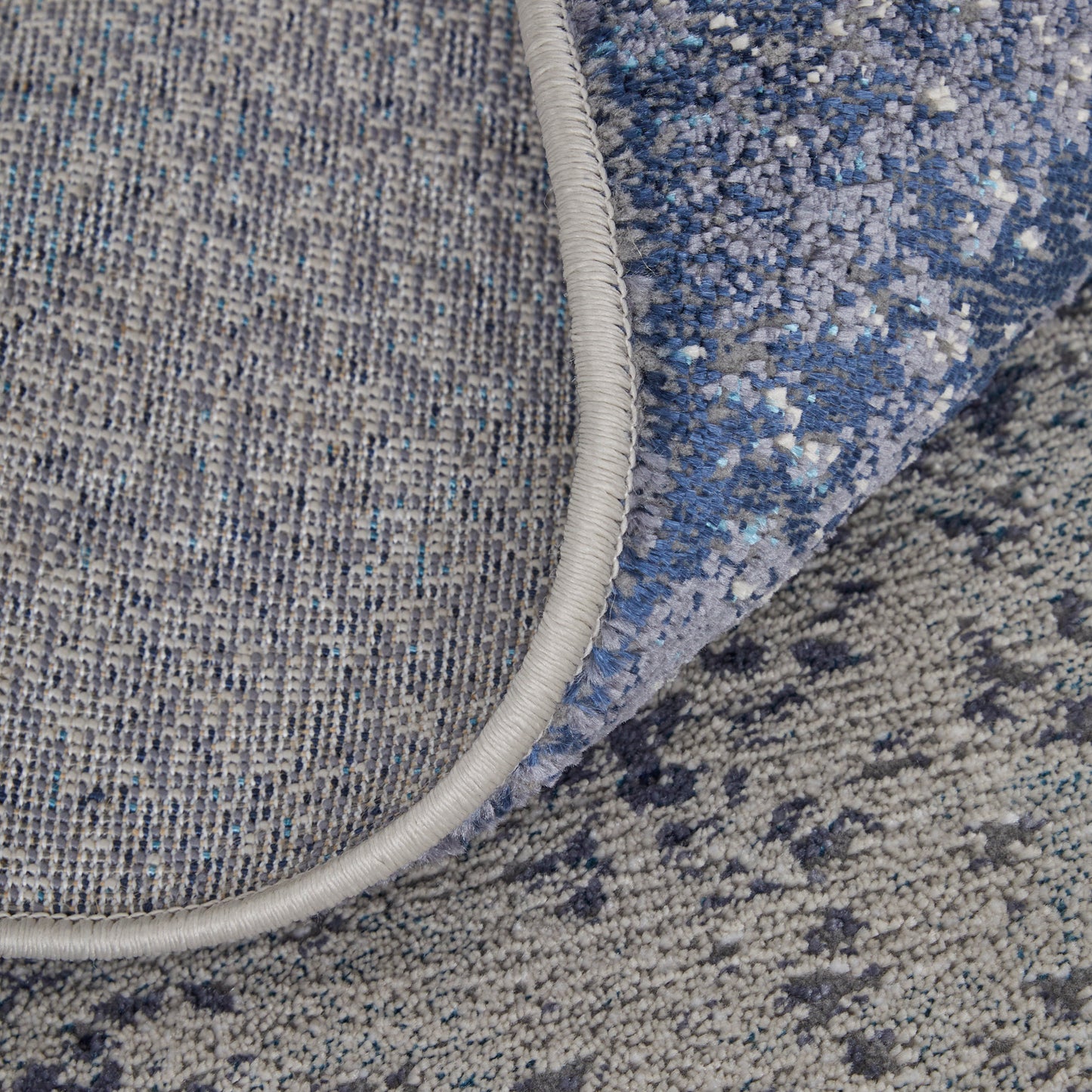 Astra Transitional/Industrial/Casual Abstract/Watercolor Blue/Ivory - Feizy Rug