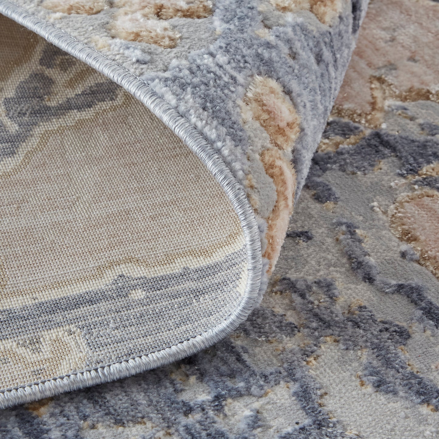 Laina Transitional/Casual Tan/Blue Accent Rug