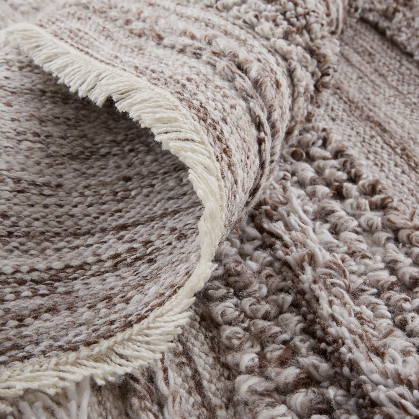 Alden Transitional/Casual/Scandinavian Stripes/Solid Taupe/Brown/Ivory - Feizy Rug