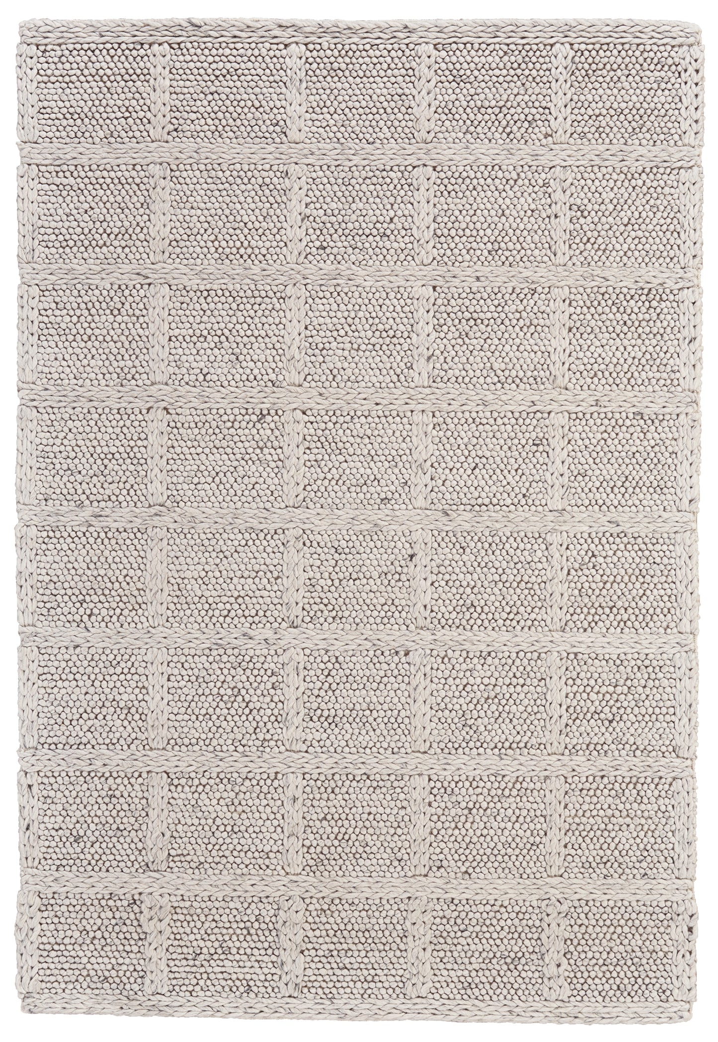 Berkeley Transitional/Casual/Scandinavian Solid/Geometric Ivory/Gray - Feizy Rug