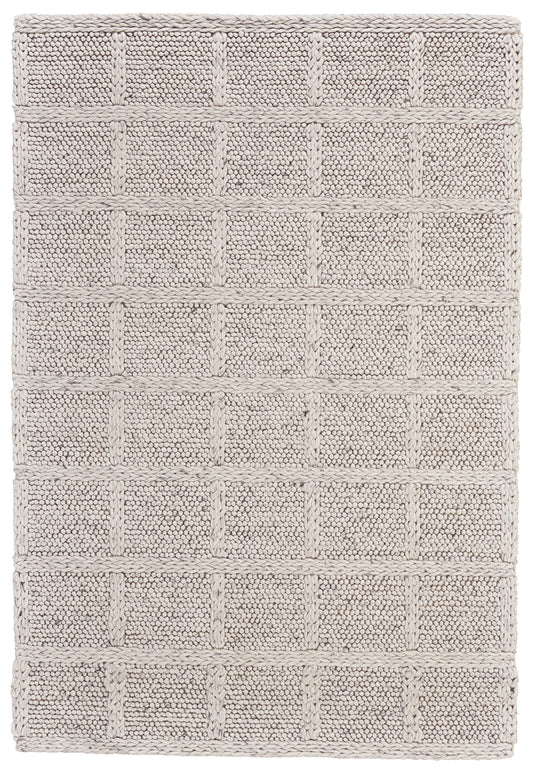 Berkeley Transitional/Casual/Scandinavian Solid/Geometric Ivory/Gray - Feizy Rug