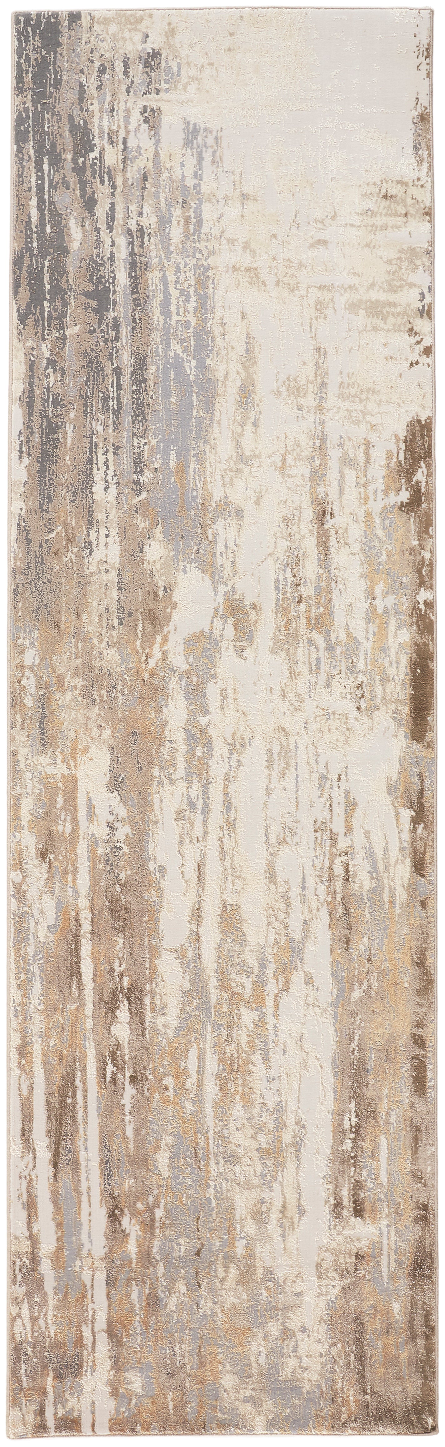Parker Transitional/Casual Abstract Tan/Ivory/Gray - Feizy Rug
