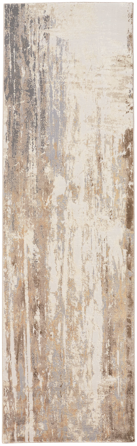 Parker Transitional/Casual Tan/Ivory/Gray Runner  Feizy Rugs Small Parcel,Feizy Rugs,Parker,Tan/Ivory/Gray,2'6" x 8',Runner,Viscose/Polyester,Transitional/Casual,Turkey