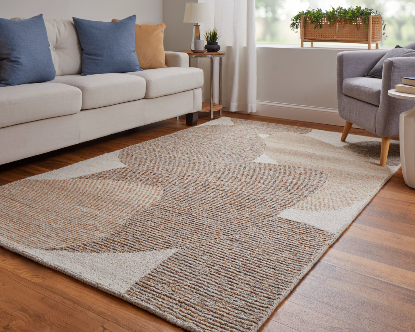 Pollock Modern/Casual/Bohemian & Eclectic Watercolor/Abstract Brown/Tan/Ivory - Feizy Rug
