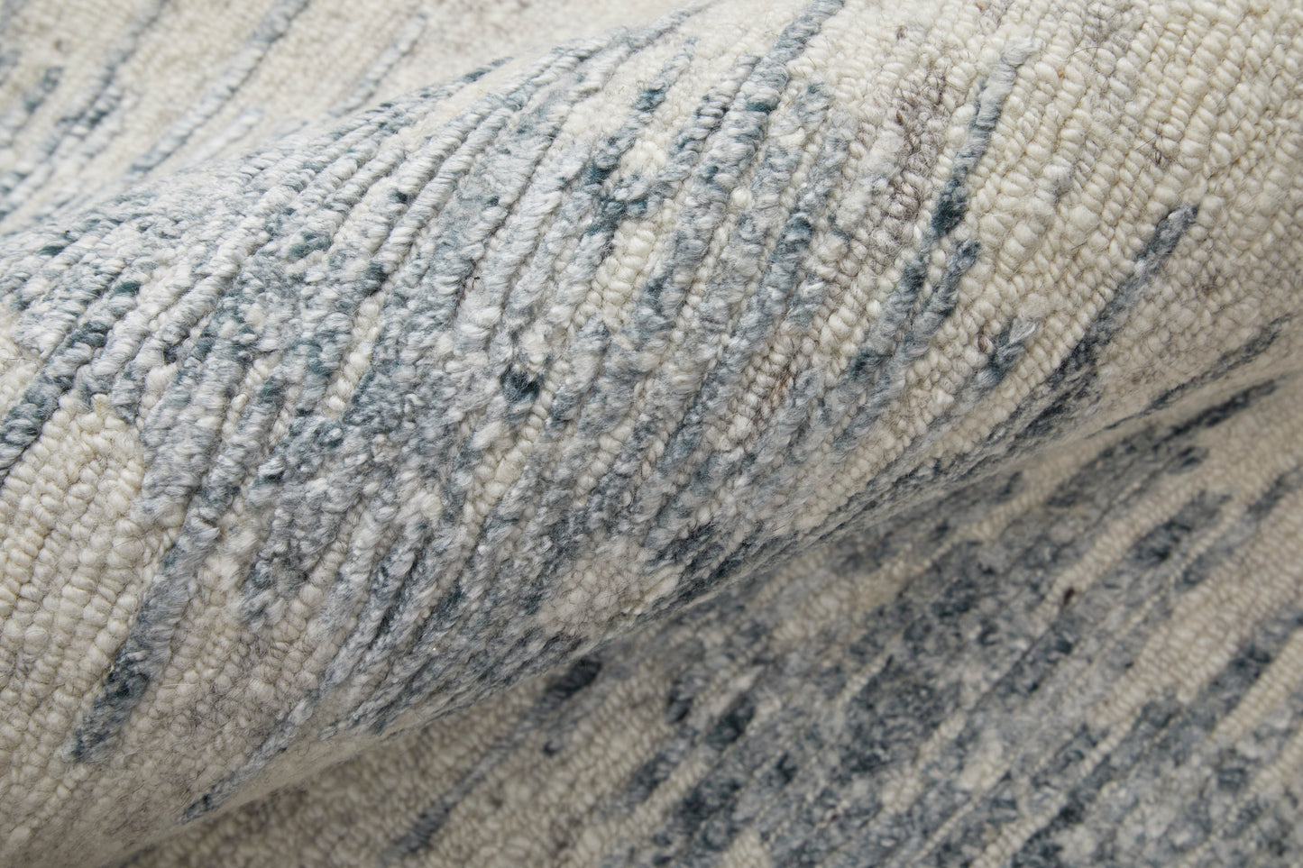 Brighton Modern/Industrial/Global Ivory/Blue/Gray Area Rug