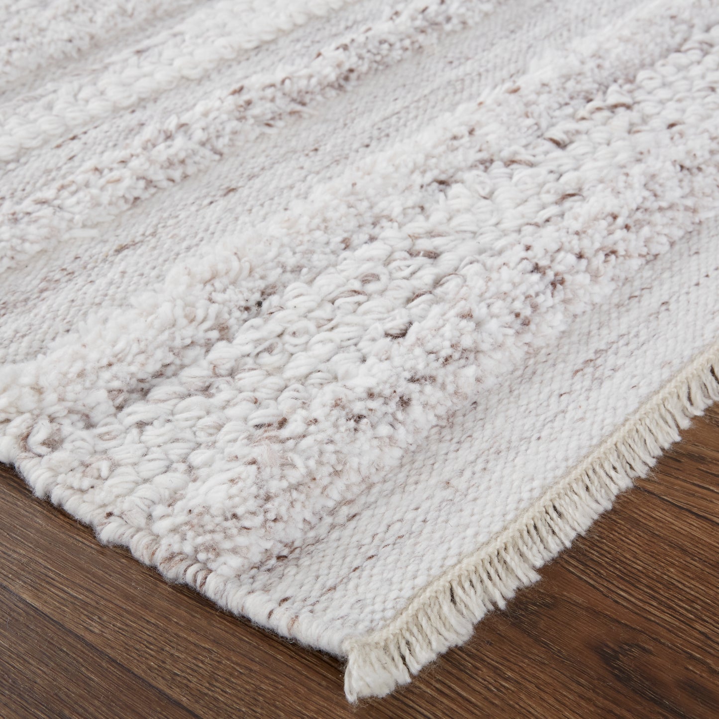 Alden Transitional/Casual/Scandinavian Stripes/Solid Ivory/Taupe - Feizy Rug