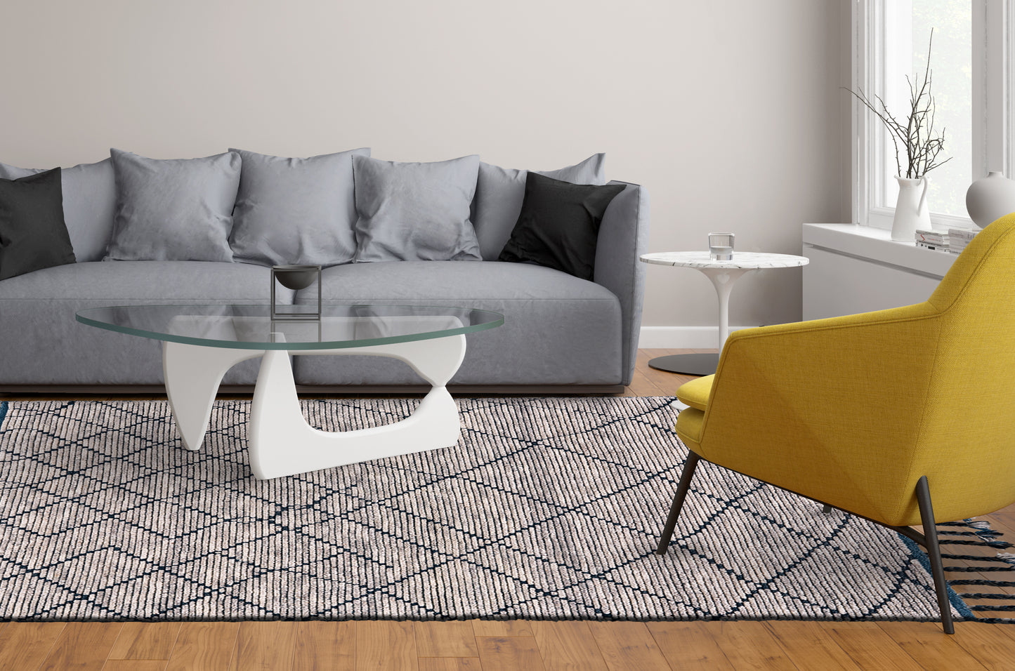 Twain Transitional/Global Diamond/Argyle/Trellis & Lattice Taupe/Blue/White - Feizy Rug