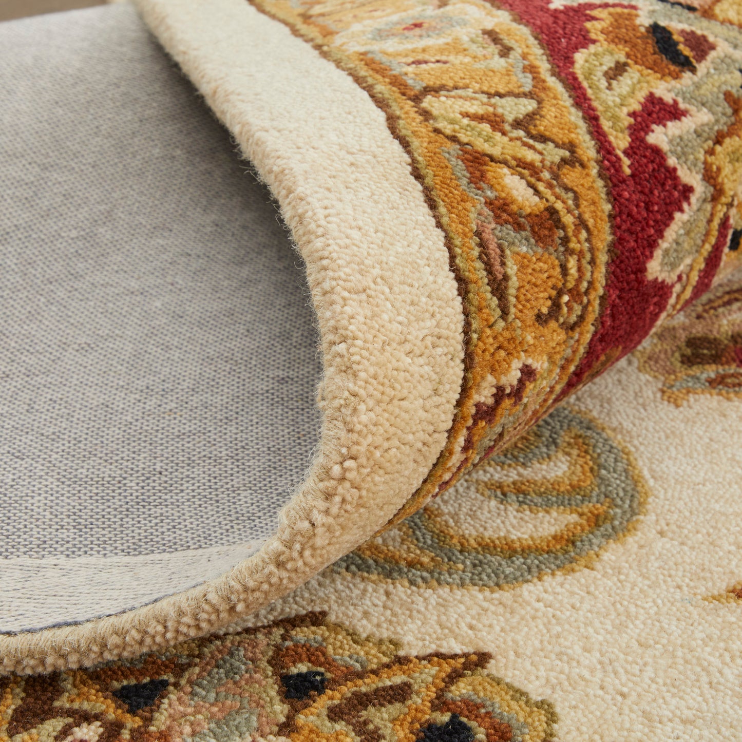 Wagner Traditional/Classic/Vintage Oriental/Persian/Bordered Tan/Gold/Red - Feizy Rug
