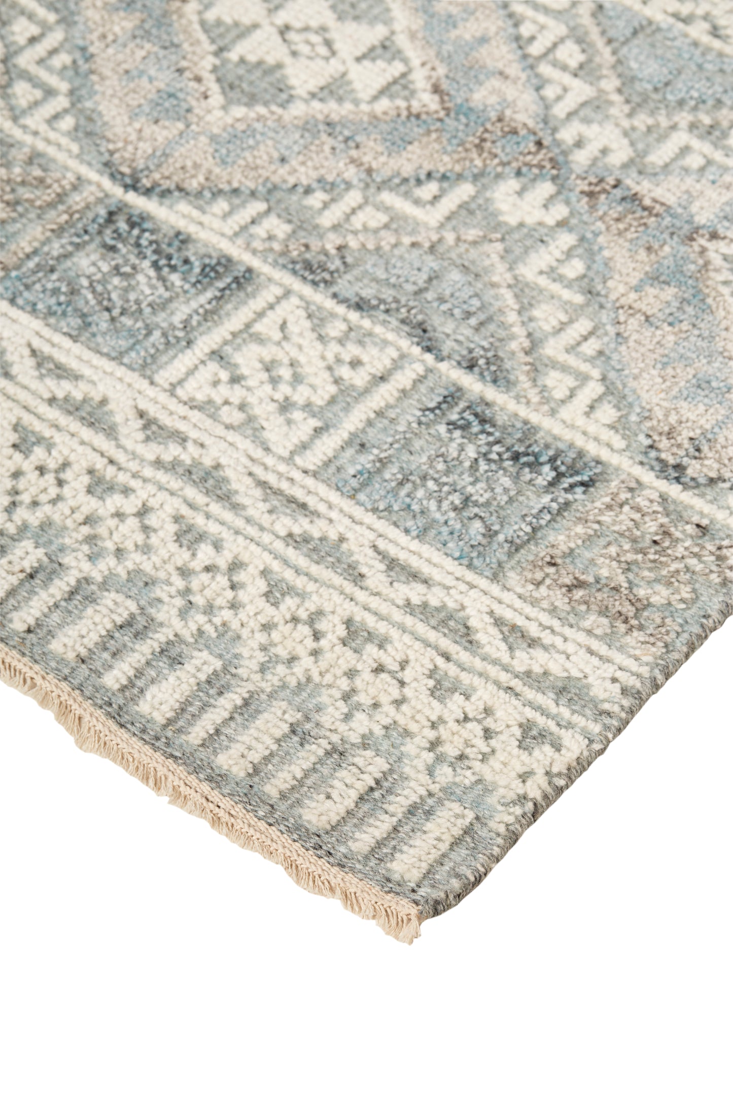 Payton Transitional/Farmhouse/Scandinavian Diamond/Trellis & Lattice Ivory/Blue/Gray - Feizy Rug