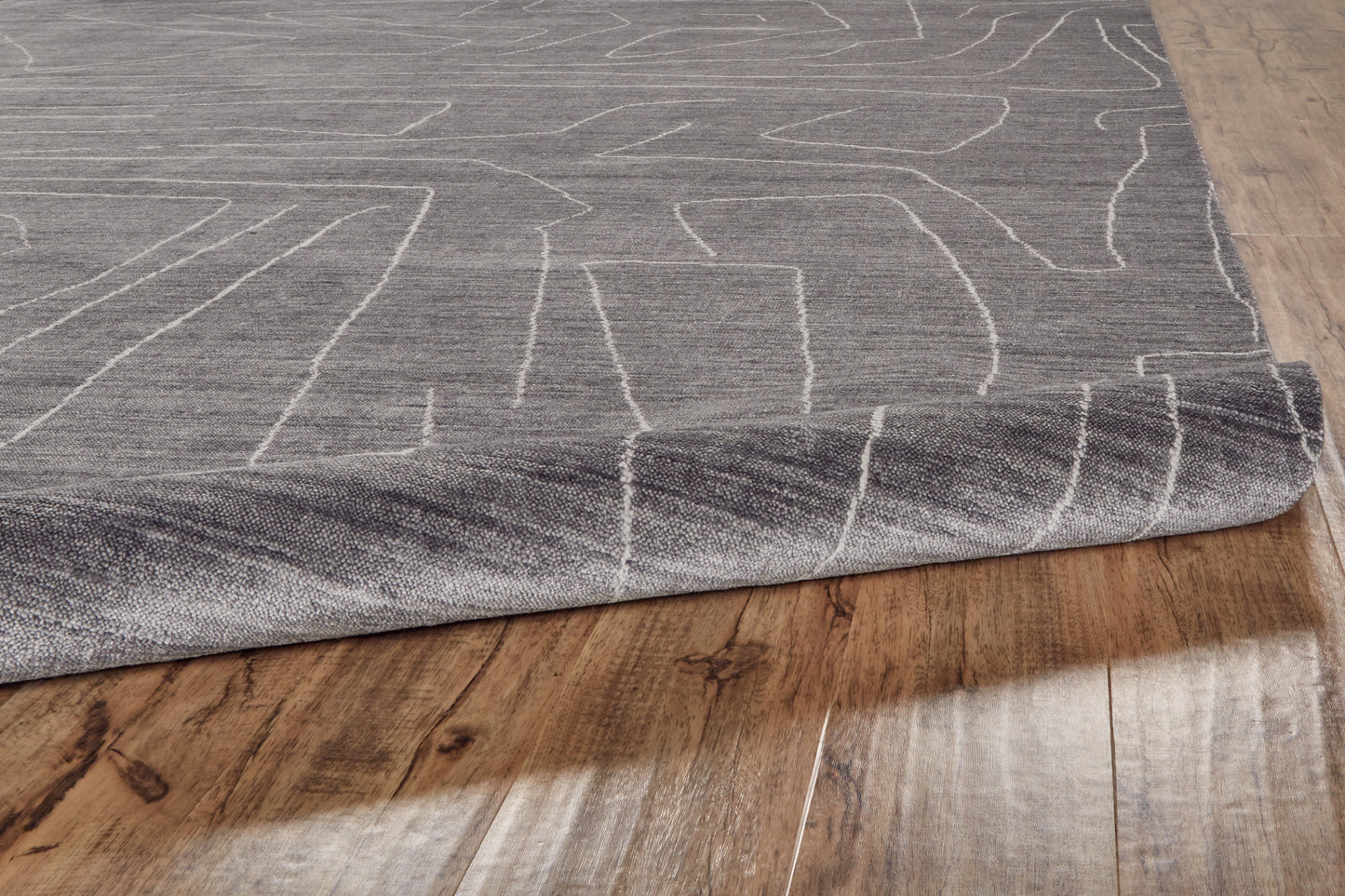 Lennox Modern/Casual Abstract Gray/Ivory - Feizy Rug
