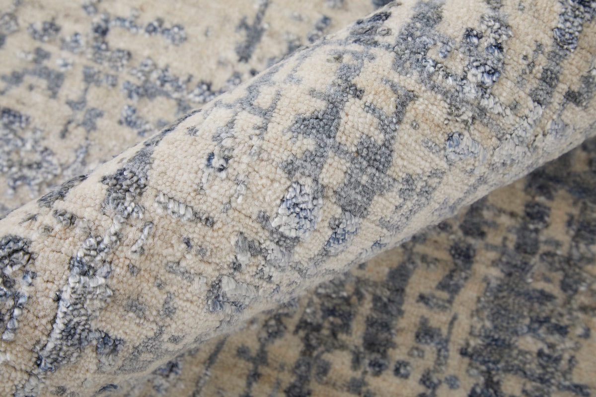 Eastfield Modern/Casual Abstract/Distressed Blue/Ivory/Gray 69AI - Feizy Rug