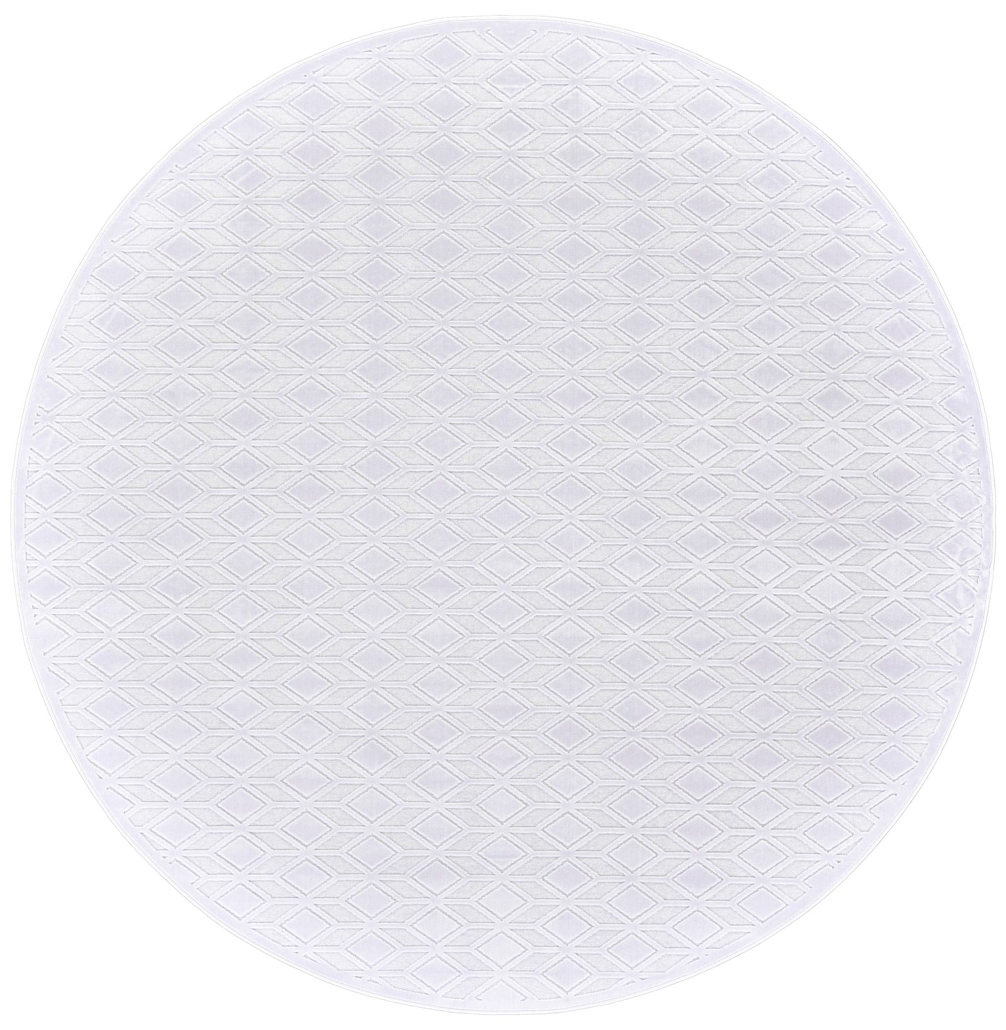Saphir Mira Modern/Mid-Century Modern Geometric/Solid White - Feizy Rug