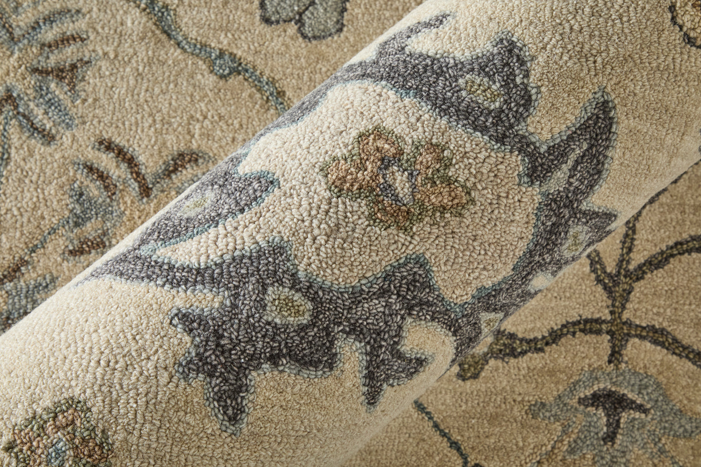 Springfield Transitional Floral & Botanical/Moroccan Ivory/Tan/Gray - Feizy Rug