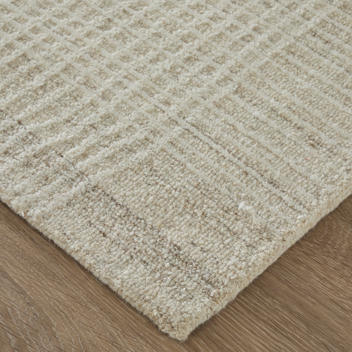 Winston Modern Plaid/Stripes Ivory - Feizy Rug