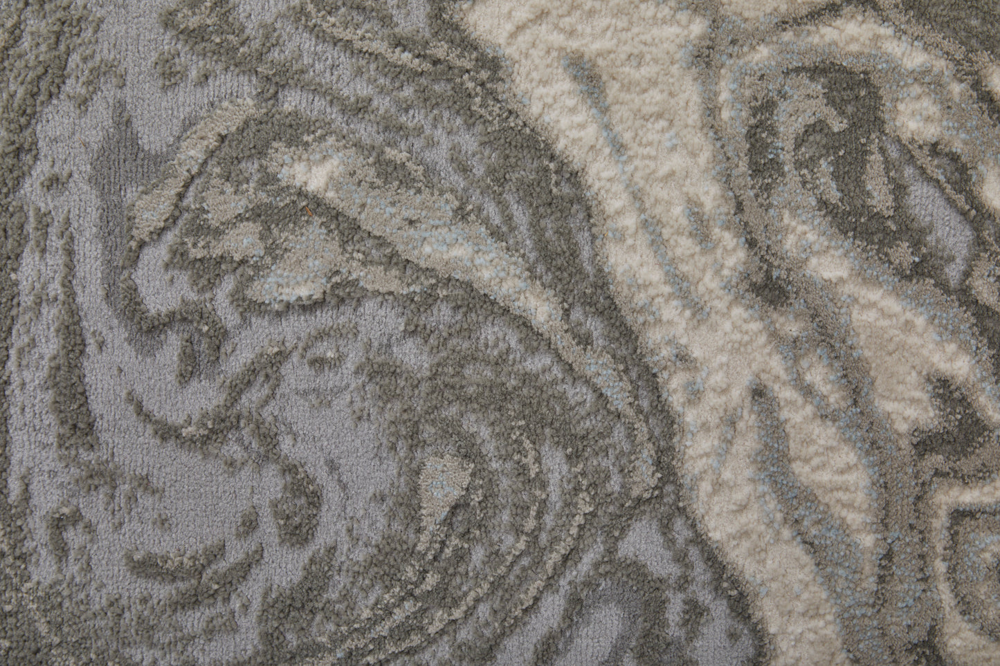 Prasad Modern/Casual Gray/Ivory/Silver Runner  Feizy Rugs Small Parcel,Feizy Rugs,Prasad,Gray/Ivory/Silver,2'10" x 7'10",Runner,Polypropylene/Polyester,Modern/Casual,Turkey