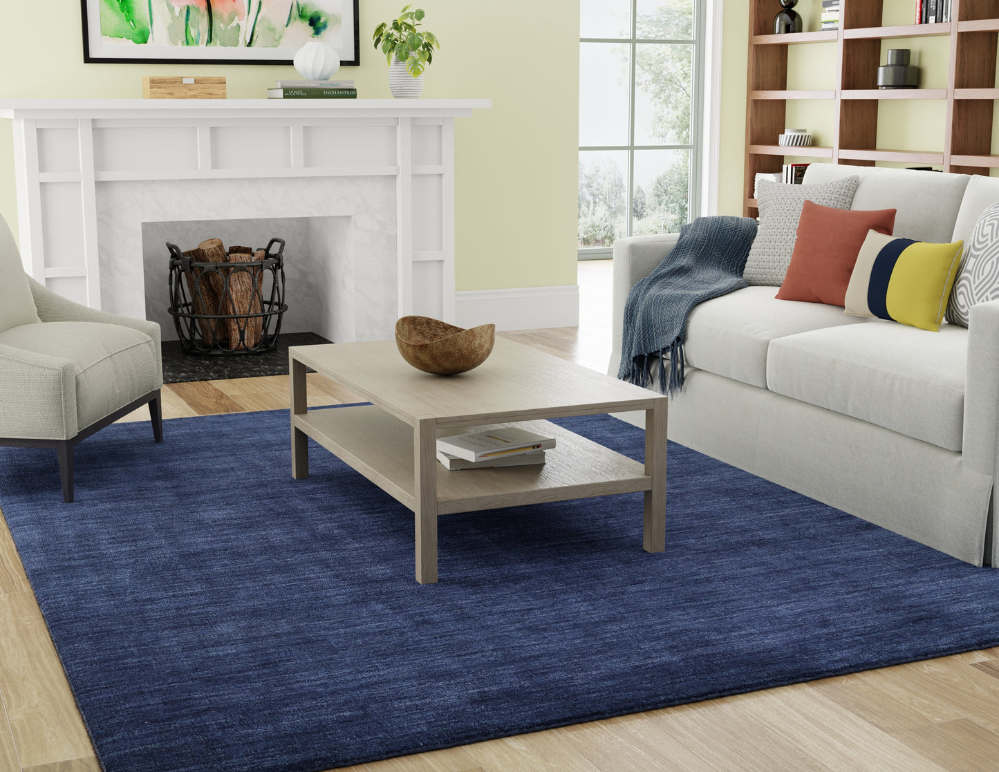 Luna Modern/Casual Blue Area Rug