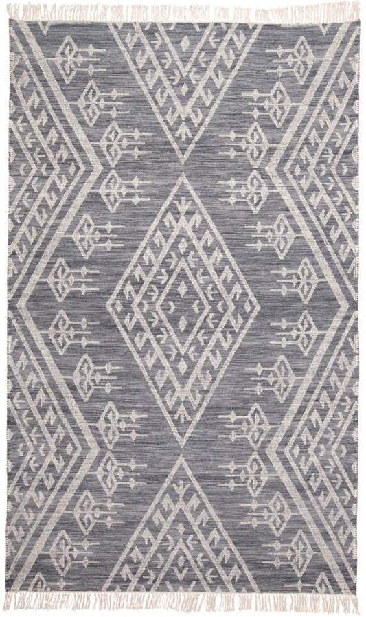 Savona Transitional/Bohemian & Eclectic/Casual Southwestern/Geometric Gray/Ivory/Blue - Feizy Rug