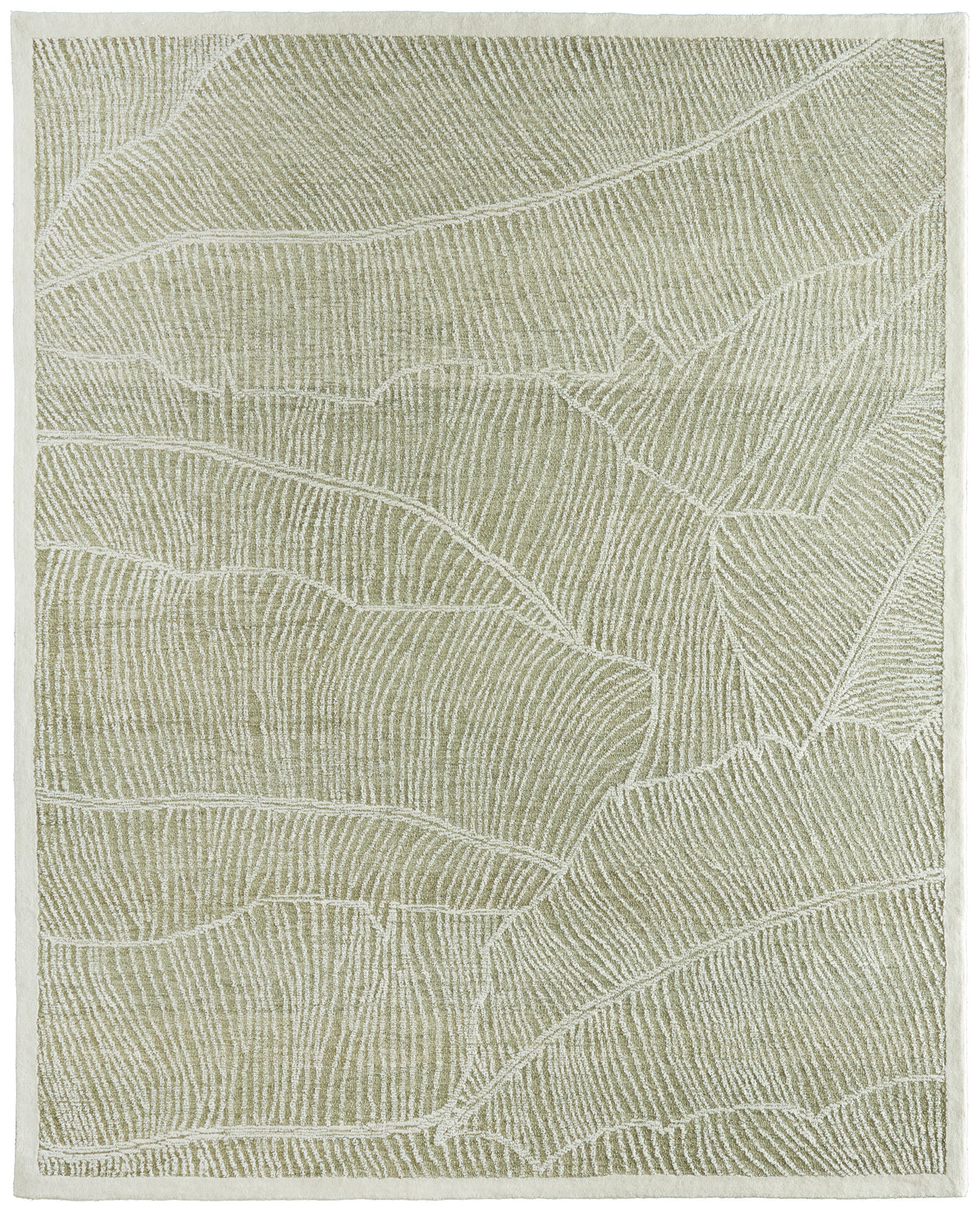 Winston Modern/Nautical & Coastal Floral & Botanical/Bordered/Abstract Green/Ivory - Feizy Rug