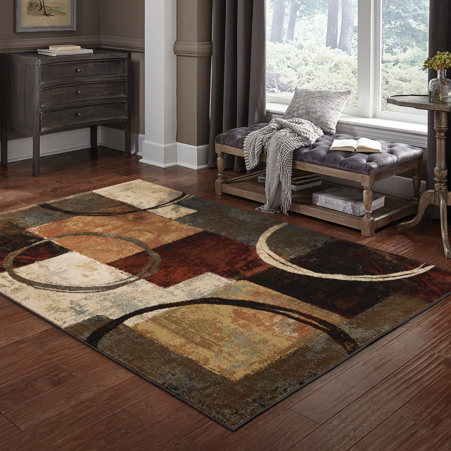 HUDSON 2544B Brown Rug - ORIENTAL WEAVERS
