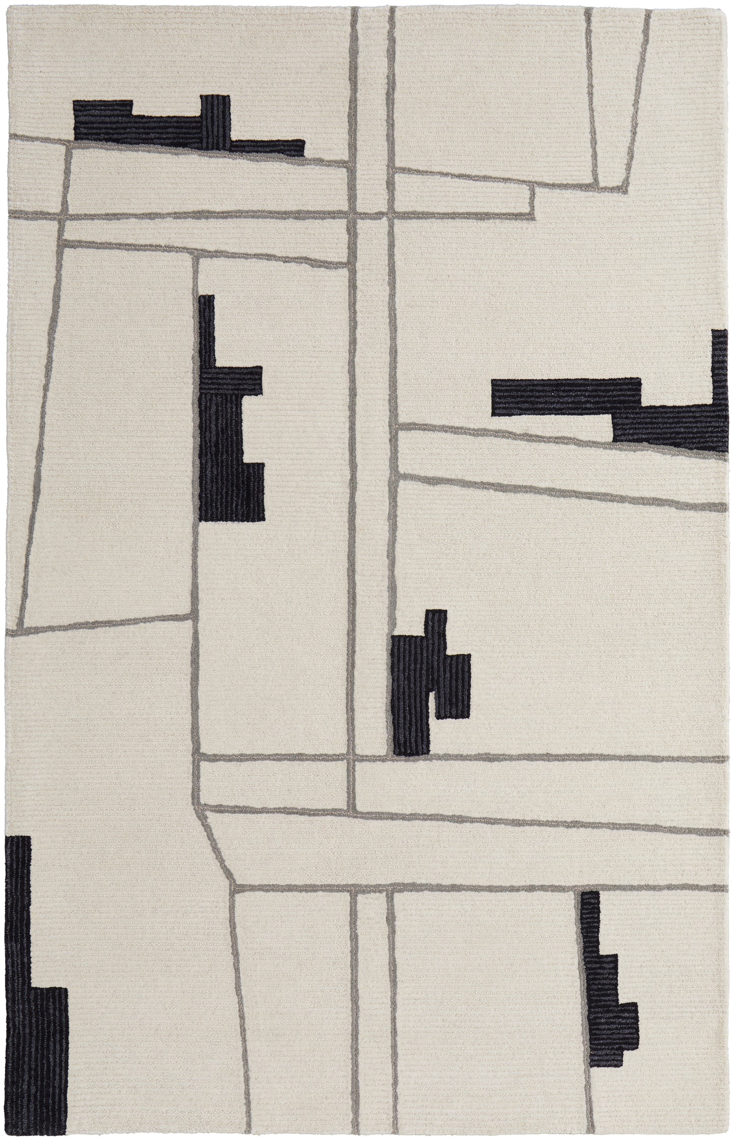 Maguire Transitional/Industrial/Mid-Century Modern Ivory/Gray/Taupe Accent Rug