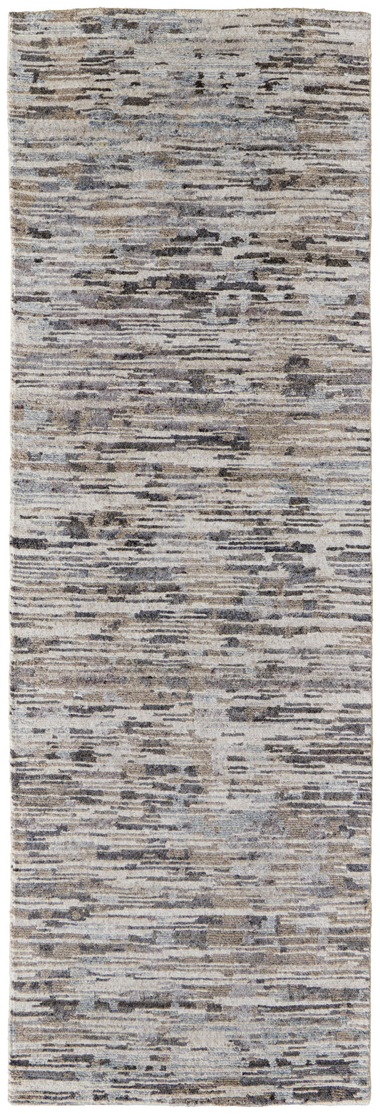 Conroe Modern/Casual/Industrial Gray/Blue/Silver Runner  Feizy Rugs Small Parcel,Feizy Rugs,Conroe,Gray/Blue/Silver,2'6" x 8',Runner,Wool/Viscose,Modern/Casual/Industrial,India