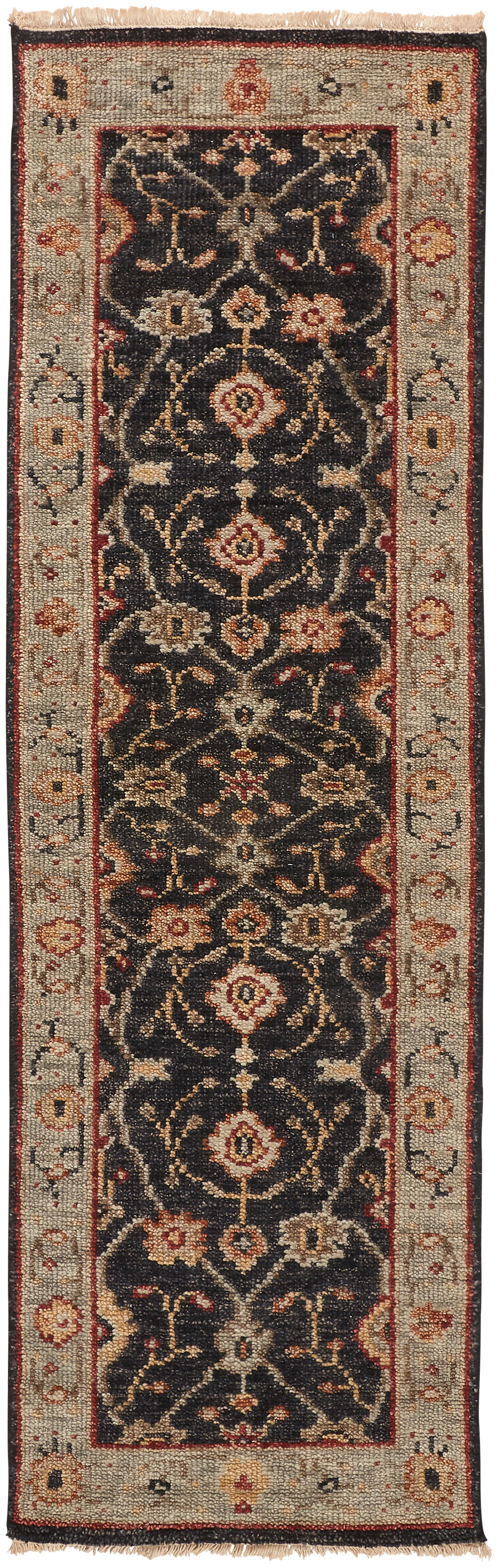Carrington Traditional/Vintage/Classic Oriental/Bordered Black/Gold/Gray - Feizy Rug