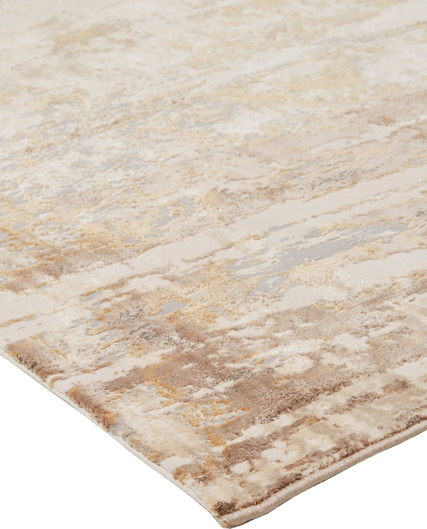 Parker Transitional/Casual Abstract Tan/Ivory/Gray - Feizy Rug