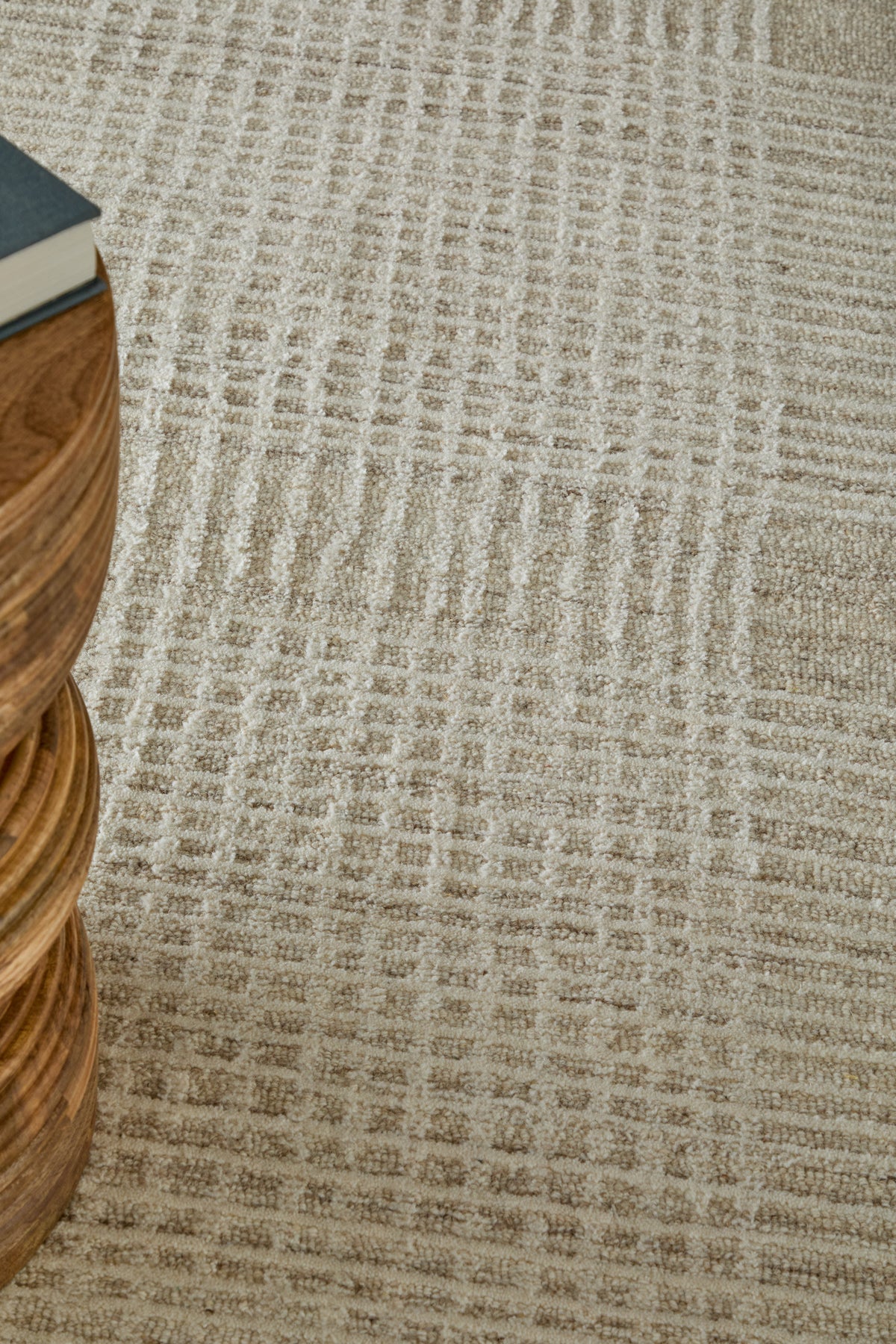 Winston Modern Plaid/Stripes Ivory - Feizy Rug