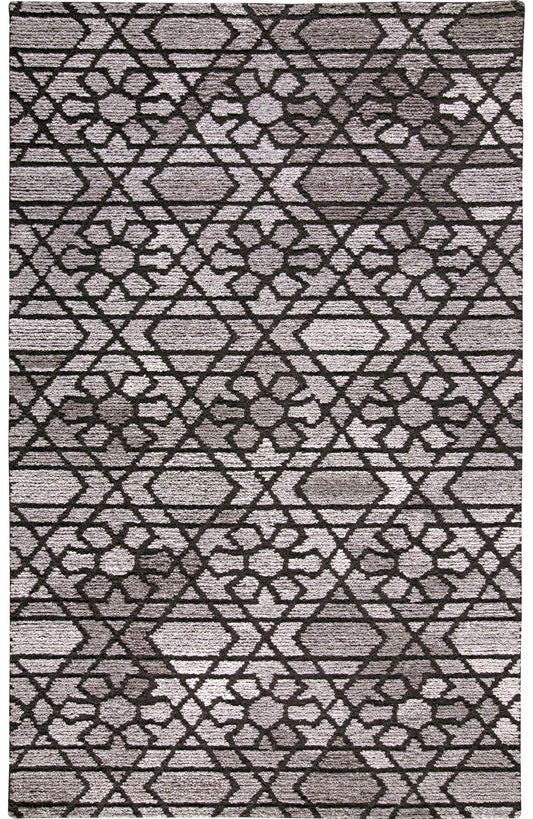 Asher Transitional/Scandinavian/Industrial Geometric/Floral & Botanical Taupe/Black/Gray - Feizy Rug
