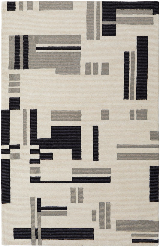 Maguire Transitional/Industrial/Mid-Century Modern Ivory/Taupe Area Rug