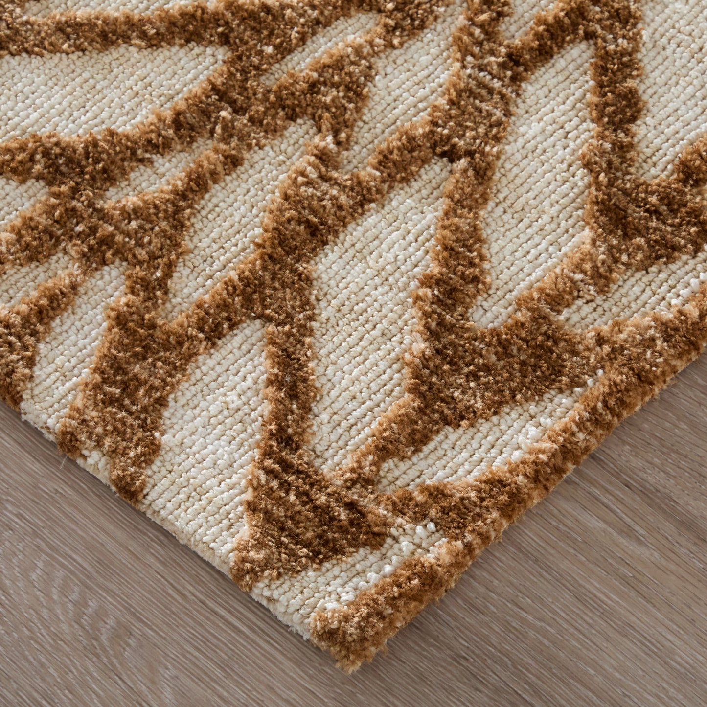 Colton Modern/Bohemian & Eclectic Chevron/Herringbone/Geometric Brown/Tan - Feizy Rug