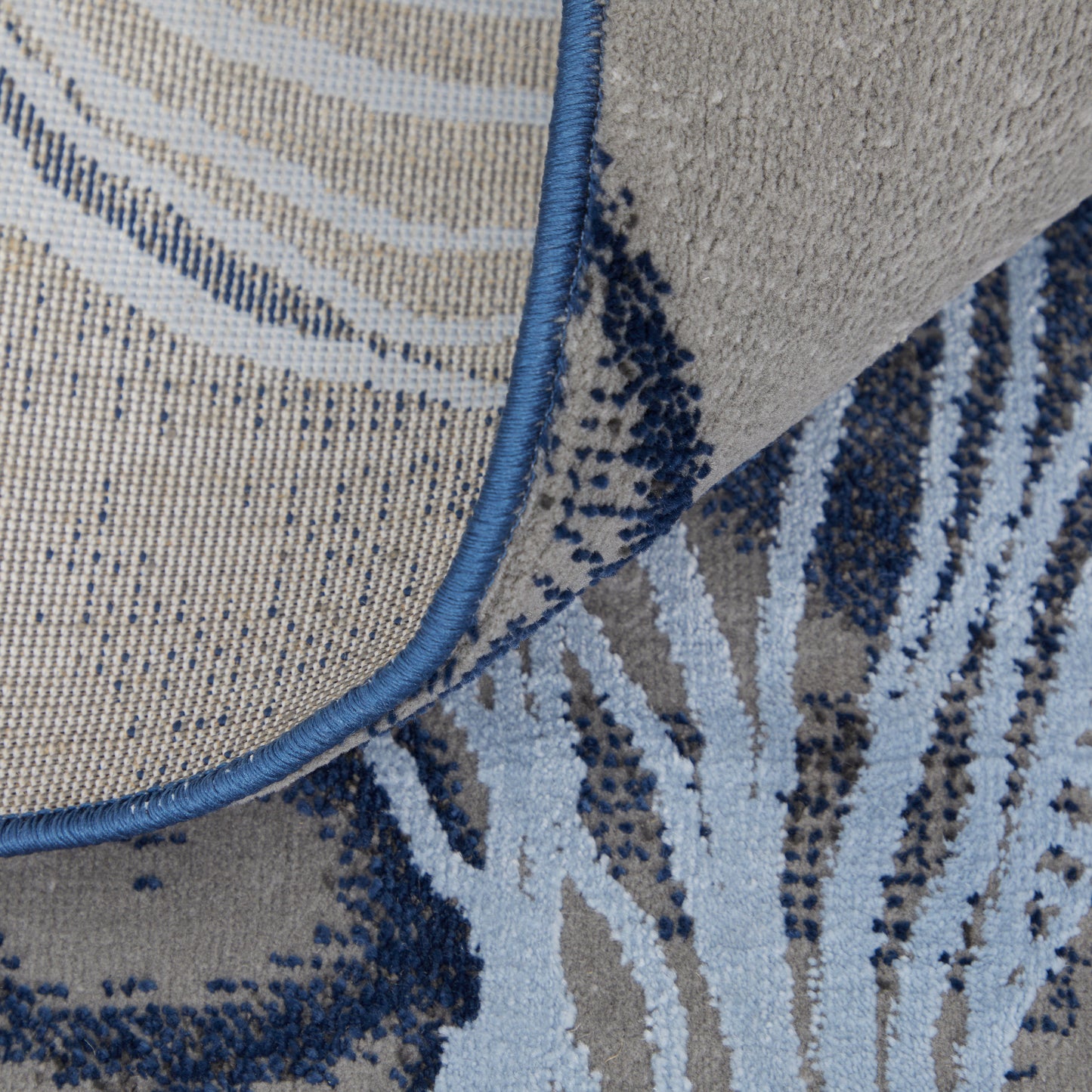 Gaspar Modern/Industrial/Casual Abstract/Watercolor Blue/Gray/Ivory - Feizy Rug
