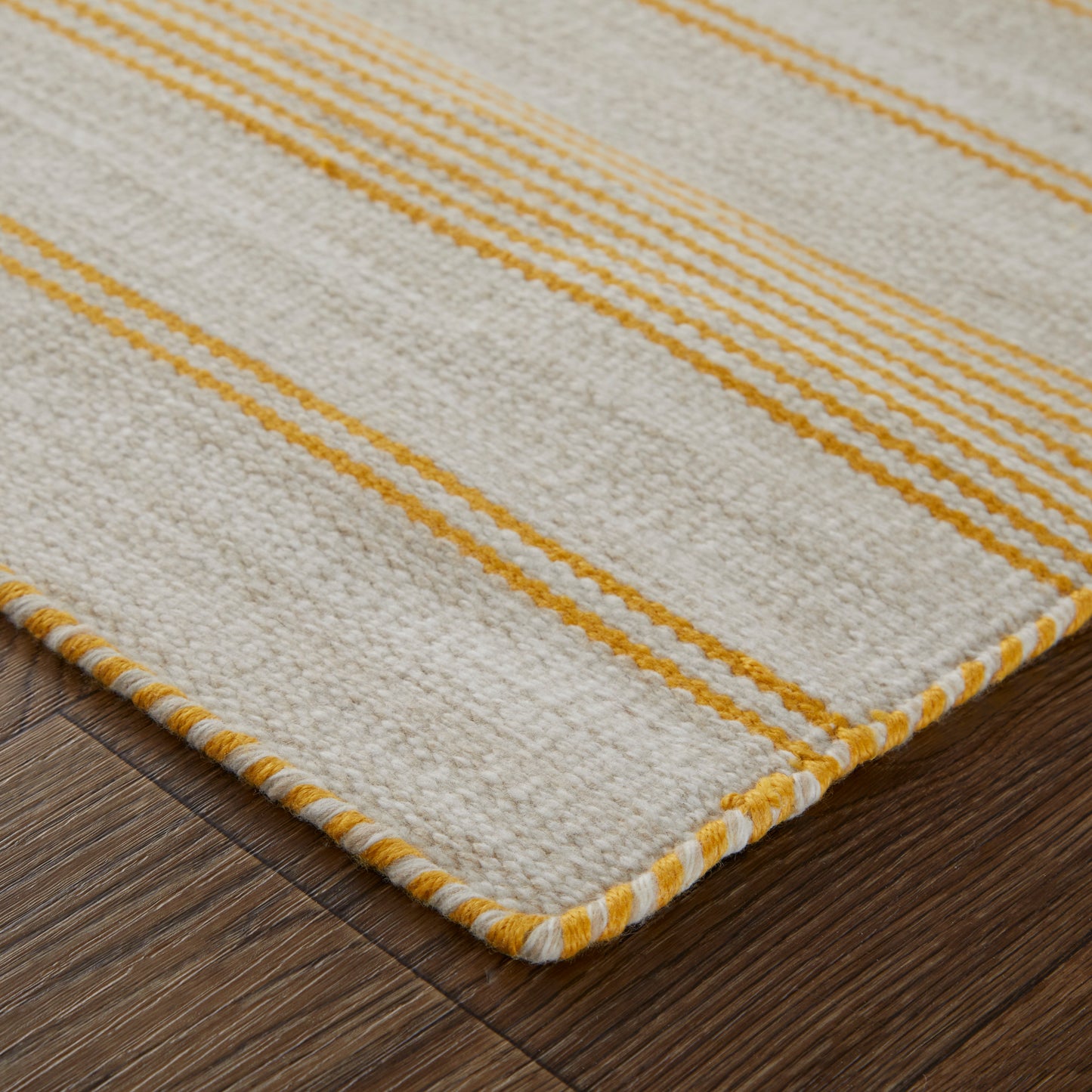 Duprine Transitional/Casual/Nautical & Coastal Stripes/Geometric Yellow/Ivory - Feizy Rug