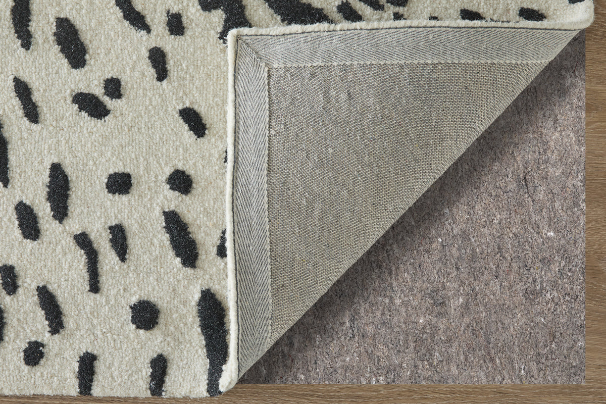 Winston Modern Abstract Ivory/Black - Feizy Rug