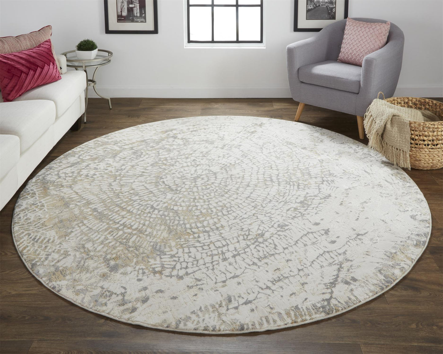 Parker Transitional/Casual Abstract Ivory/Tan/Gray - Feizy Rug