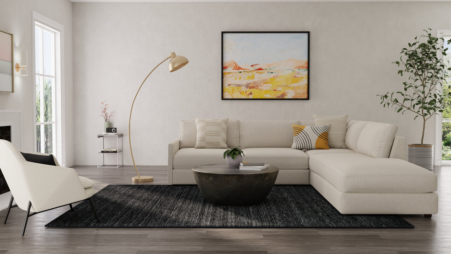 Luna Modern/Casual Solid Black - Feizy Rug