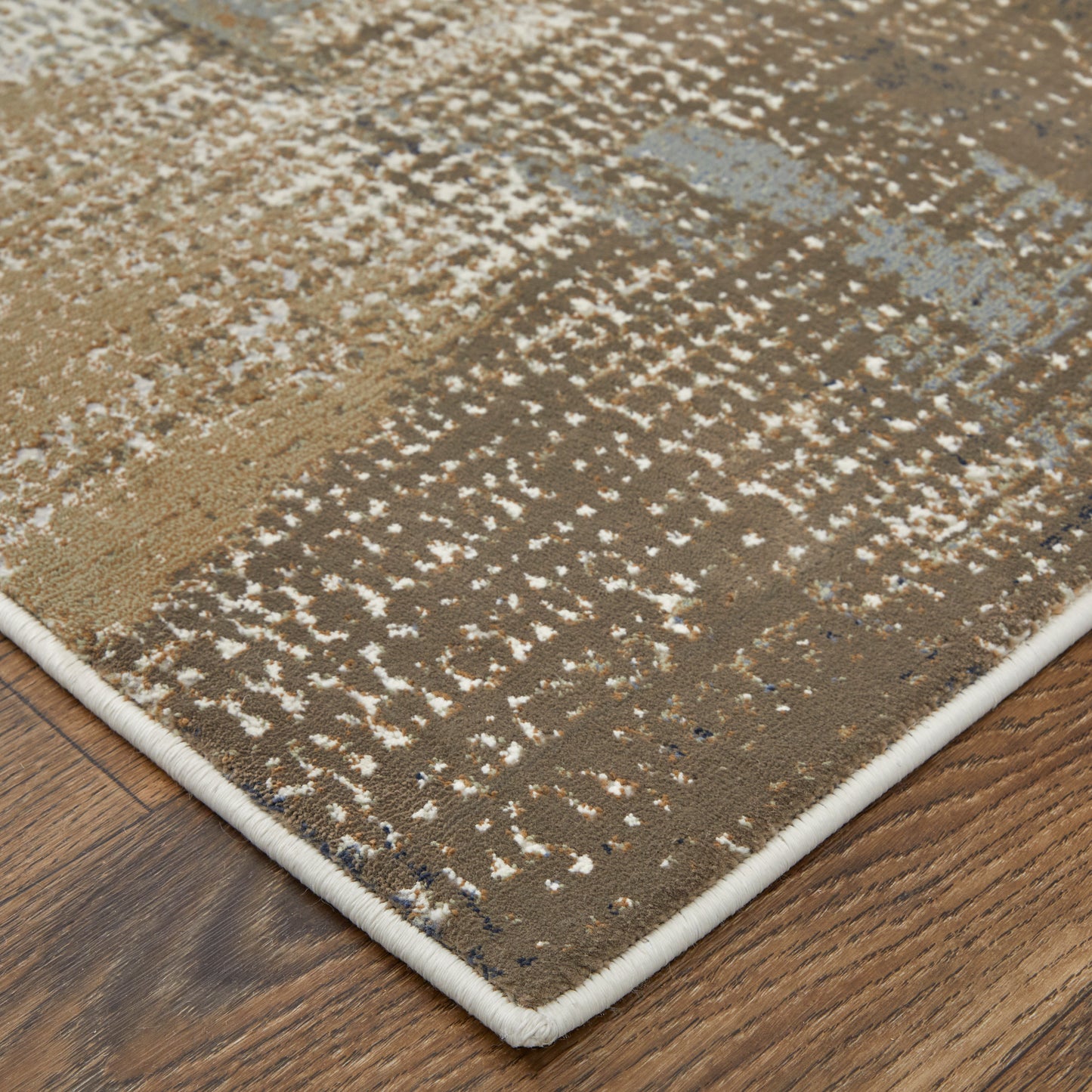 Clio Modern/Industrial/Bohemian & Eclectic Abstract Ivory/Gray/Brown - Feizy Rug